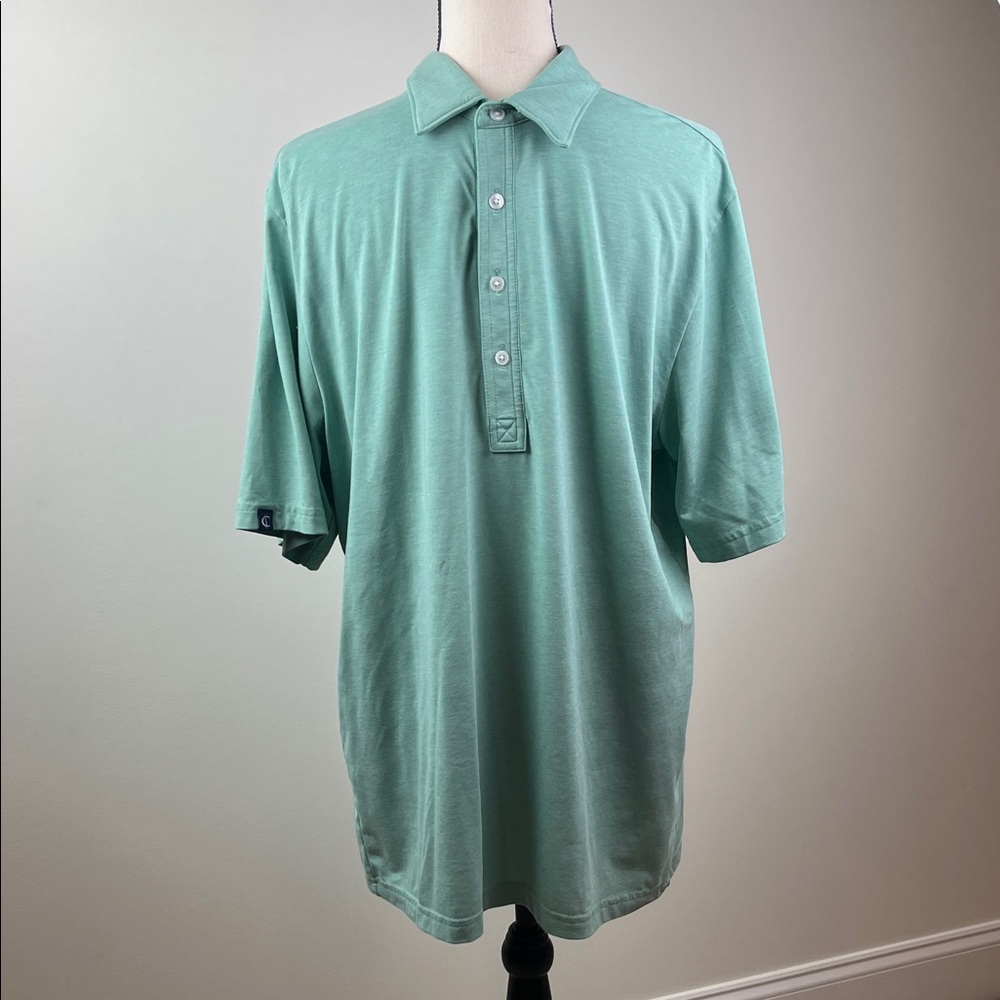 Criquet Men’s L Golf Polo Green Moisture Wicking Pima Cotton Shirt